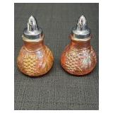 Imperial Carnival Glass Marigold Salt & Pepper
