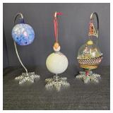 3 Snowflake Ornament Holders