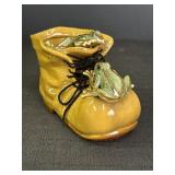 Porcelain Boot & Frog Planter