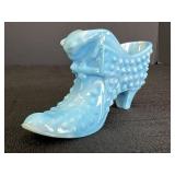 Fenton Blue Marble Cat Head Shoe