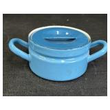Blue Enamelware Pot w/ Lid