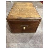 Ant. Oak Library Bureau Solemakers Wooden File Box