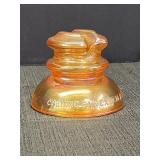 Vtg orange Corning Pyrex carnival glass insulator.