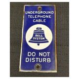 Vtg Bell System Porcelain Enamel Telephone Cable