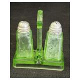 Uranium Glass Salt And Pepper Shakers