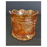 4" Grape & Cable Marigold Glass Open Spooner