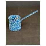 Blue & White Swirl Enamelware 3" Water Dipper