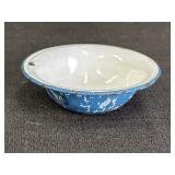 Blue & White Swirl Enamelware 4" Bowl