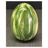 4" Green & Yellow Glass Hollow Egg