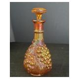 11" Marigold Carnival Glass Grape Decanter