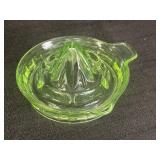 5.5" Green Uranium Glass Juicer