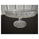 Early American crystal pedestal cake plate