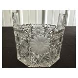 Ant. Innovation wheel cut glass ice bucket