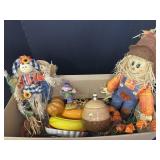 Scarecrow stick figures, Pumpkin covered dish