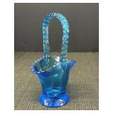 6" Blue Glass Basket