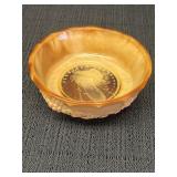 Vtg Jos. St. Clair Brown Slag Glass Bowl~Morgan