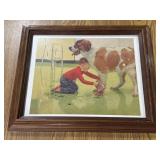 Framed Boy & Dog Print