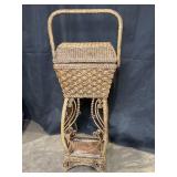 Antique Wicker Sewing Stand