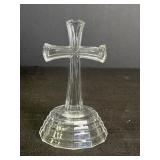 7" Clear Glass Standing Cross