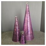 3 Purple Tree Decors