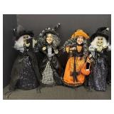 (4) Halloween Accent Witch Decor
