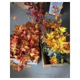 Artificial fall flowers & leaves