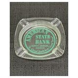 North Judson American State Bank glass ashtray,