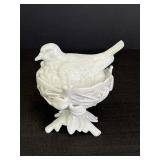 Westmoreland Milk Glass Robin on Nest