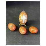 4 Hand Dyed Eggs 2-4"