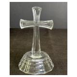 7" Clear Glass Standing Cross