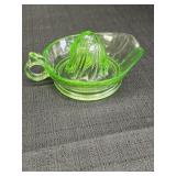 Large Uranium Glass Juicer.  8.5 x 6 x 4in tall.