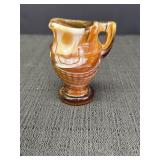 Imperial caramel swirl slag glass creamer, 3in