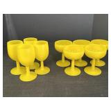 9 Yellow Stemware glasses