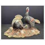 7.25" Autumn Rivals Turkey  Figurine by Nick Bibby