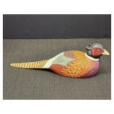 12" Wood Hand Painted Ring-necked Pheasant