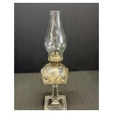 Jersey Lily Glass Oil Lamp w/ Medallion in