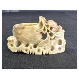 1.5" Hand-carved soapstone brush pot
