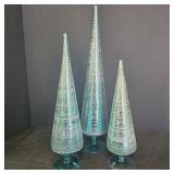 3 Blue Christmas Tree Decors