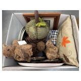 Pumpkin, squirrels, frame, pillow fall decor