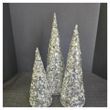 3 Silver Tree Decor
