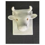 Porcelain Cow Head Wall Sculpture