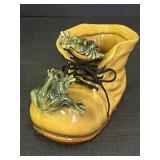 Porcelain Boot & Frog Planter