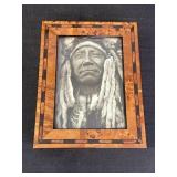 Burl Wood Box w/ Indian Design