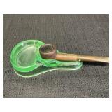 Uranium glass pipe rest