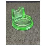 The Diamond Match Co green glass ashtray w/