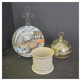 Lenox Wine Holder, Trinket Box, and Plate Decor