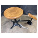 Oak & Wrought Iron Shoe Cobblers Bench/ Stand