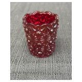 Ruby red daisy & button design toothpick holder.