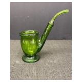 Green blown glass port wine or brandy sipper pipe