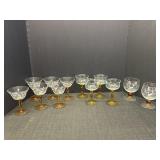 Amber Stem, Clear top Cordial Glasses